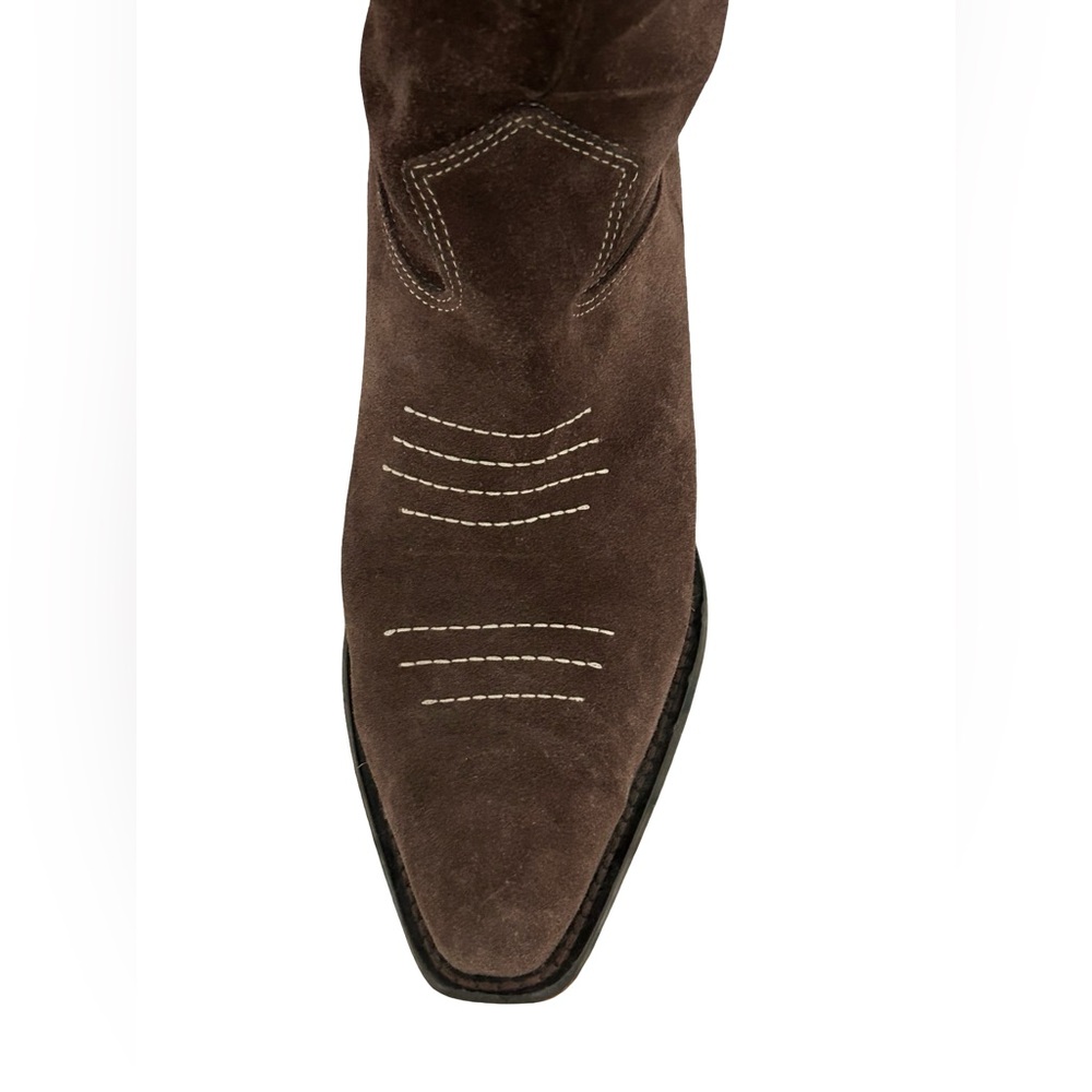 Dr. Scholl's Y2K Brown Suede Western Cowgirl Boots Women's 7.5 Country Bohemian - Picture 7 of 15